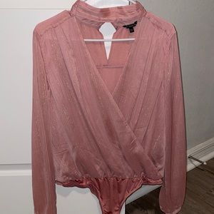 Guess Women’s Pink Long Sleeve Bodysuit